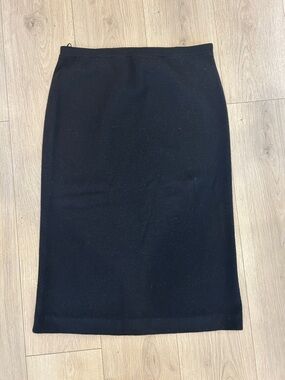 Eileen Fisher Italian yarn black knit skirt large